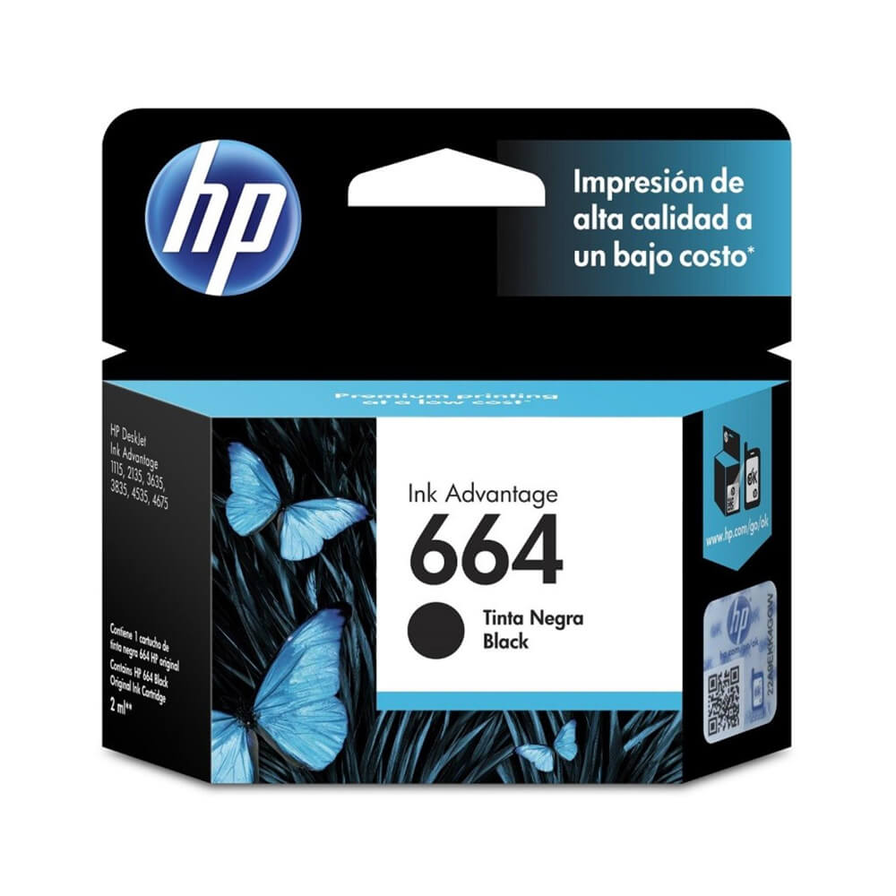 Tinta Original Negra HP 664 (F6V29AL)