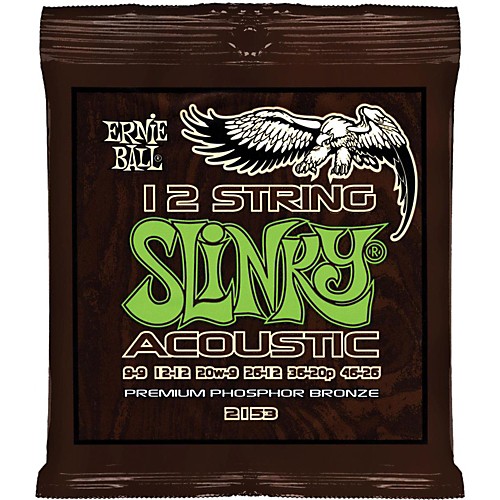 Juego de cuerdas para guitarra acústica 12-String Slinky .009 / .046 Ernie Ball
