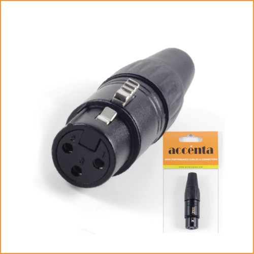 Conector XLR hembra metalico negro Accenta