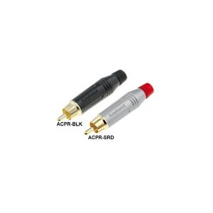 Conector rca male gold black/red amphenol