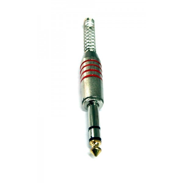 Plug estéreo 1/4 metal w/resorte bk