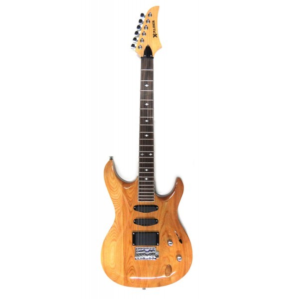Guitarra eléctrica color madera natural Xcalibur - Electrónica Japonesa