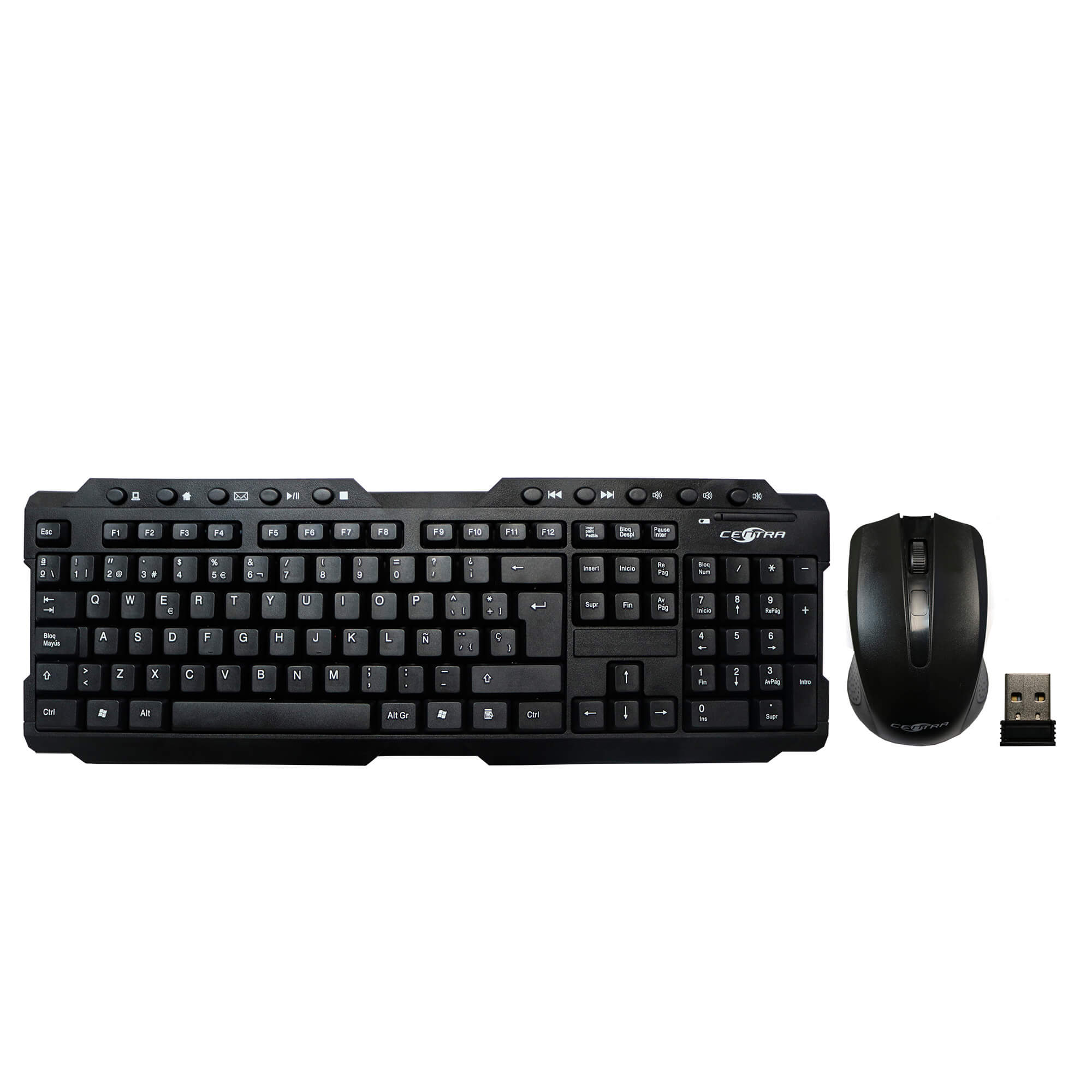 Teclado y mouse inalambrico 2.4GHz Centra