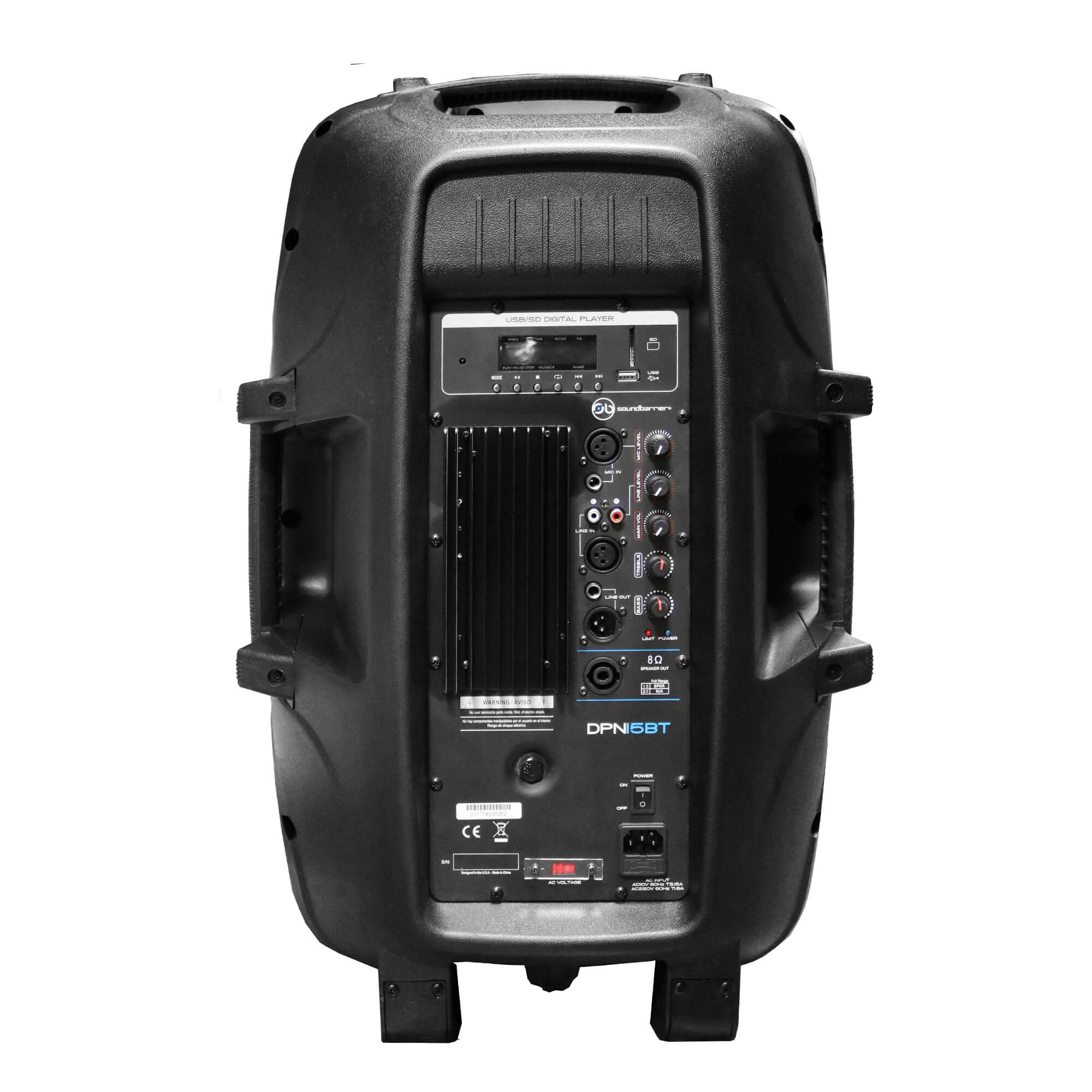 Bafle amplificado 15" 600w USB / SD / BT Soundbarrier - Imagen 2