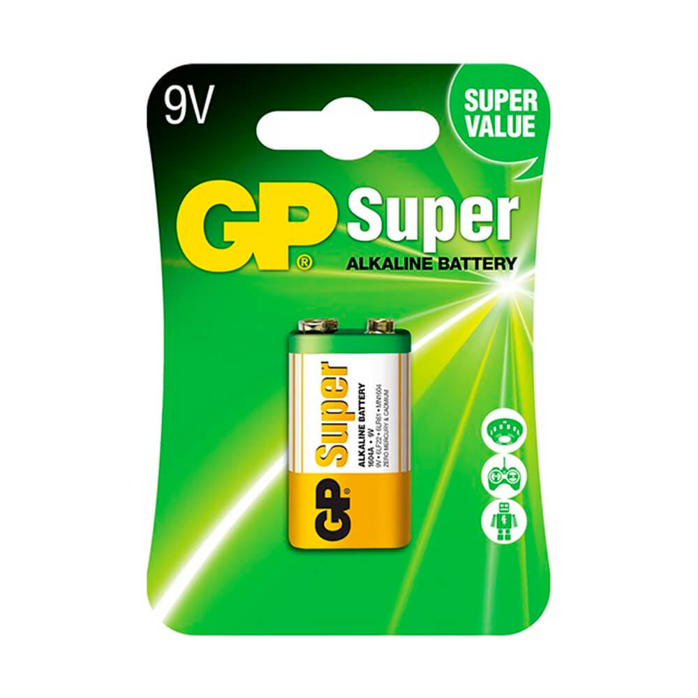Bateria 9v alcalina GP Super