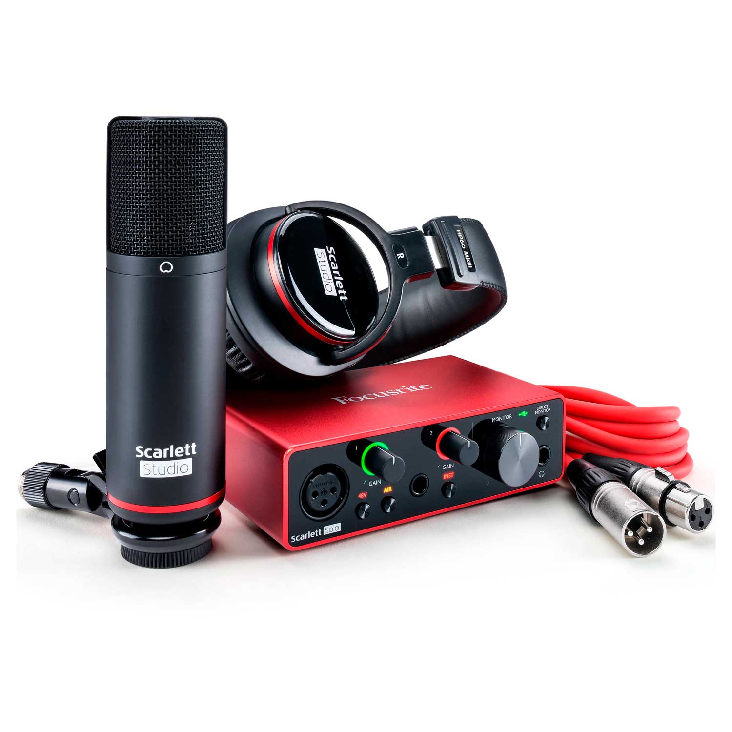 Kit grabación mic/interf/audif/cables Focusrite