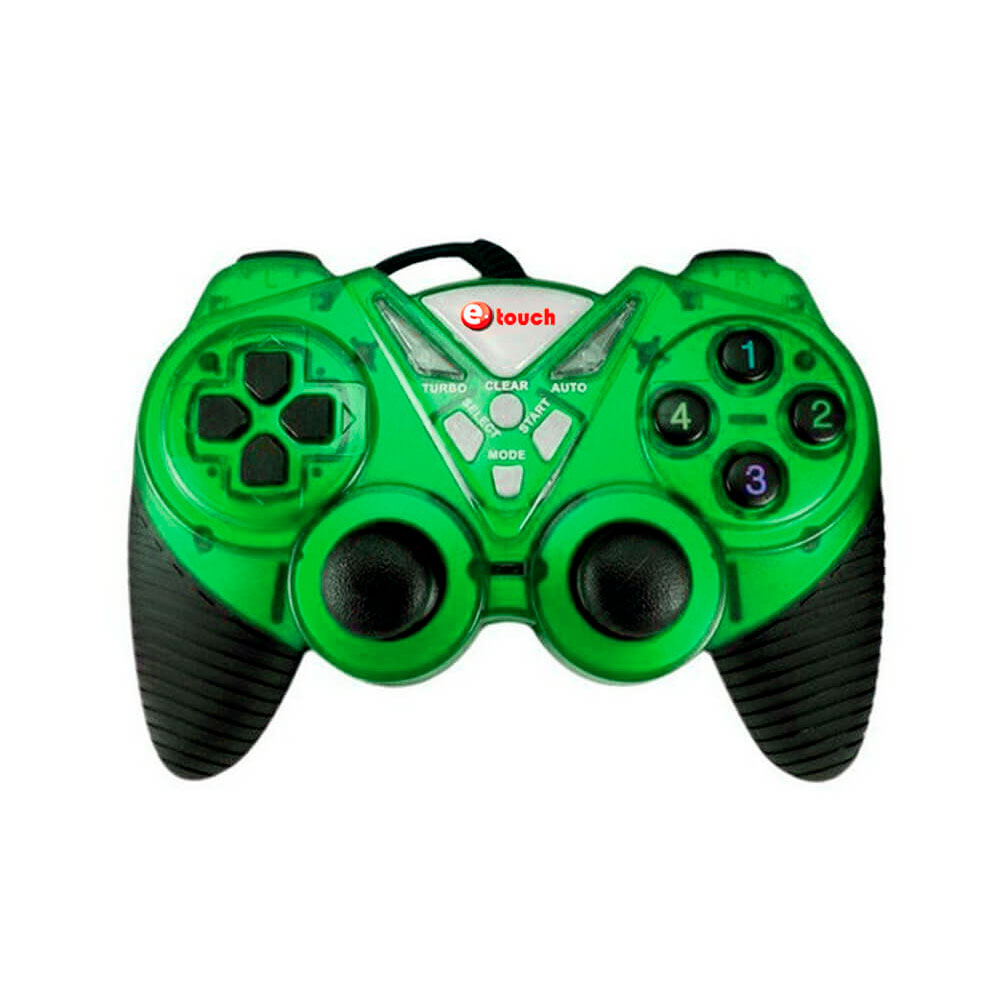 Gamepad Doble Shock con Vibrador verde eTouch