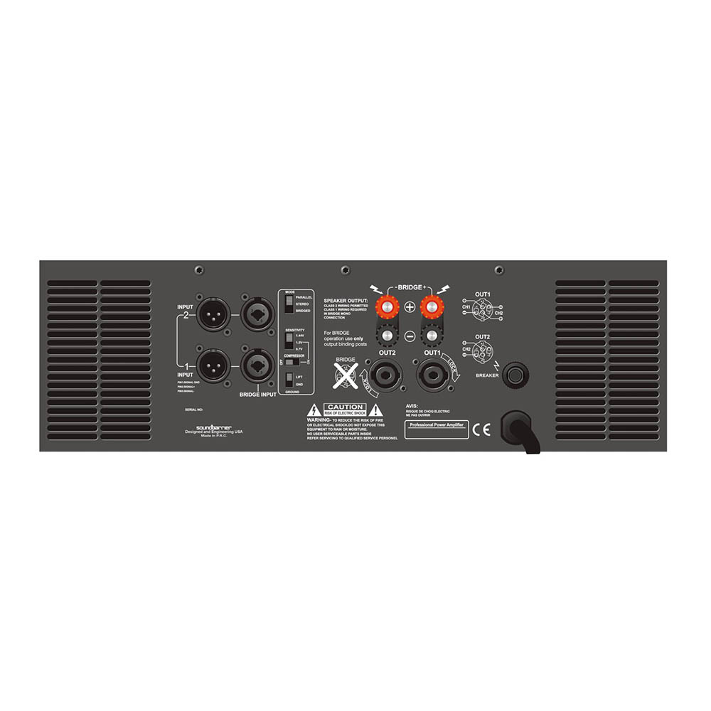 Amplificador de poder 2CH 3800w Soundbarrier - Imagen 2