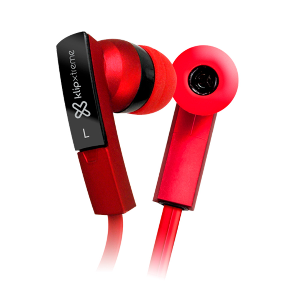 Audífonos con micrófono Klip Xtreme BeatBuds rojo