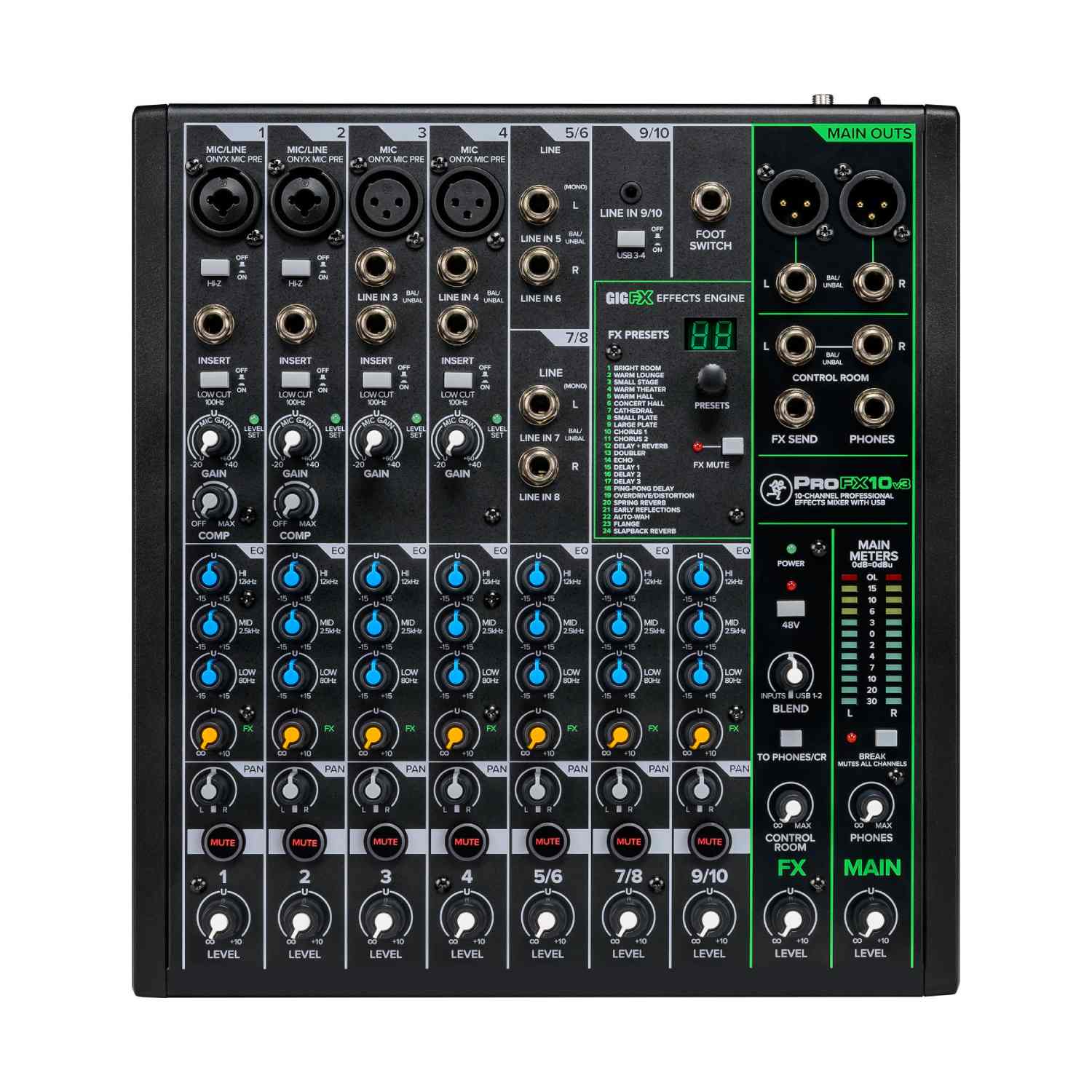 Consola pasiva 10 canales USB/EQ Pro FX Mackie