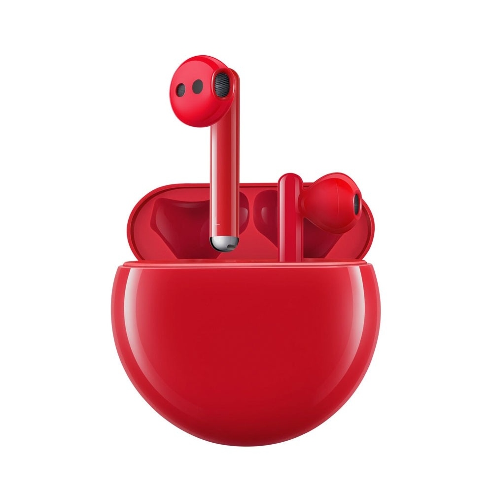 Audifono inalambrico con microfono rojo Huawei FreeBuds 3