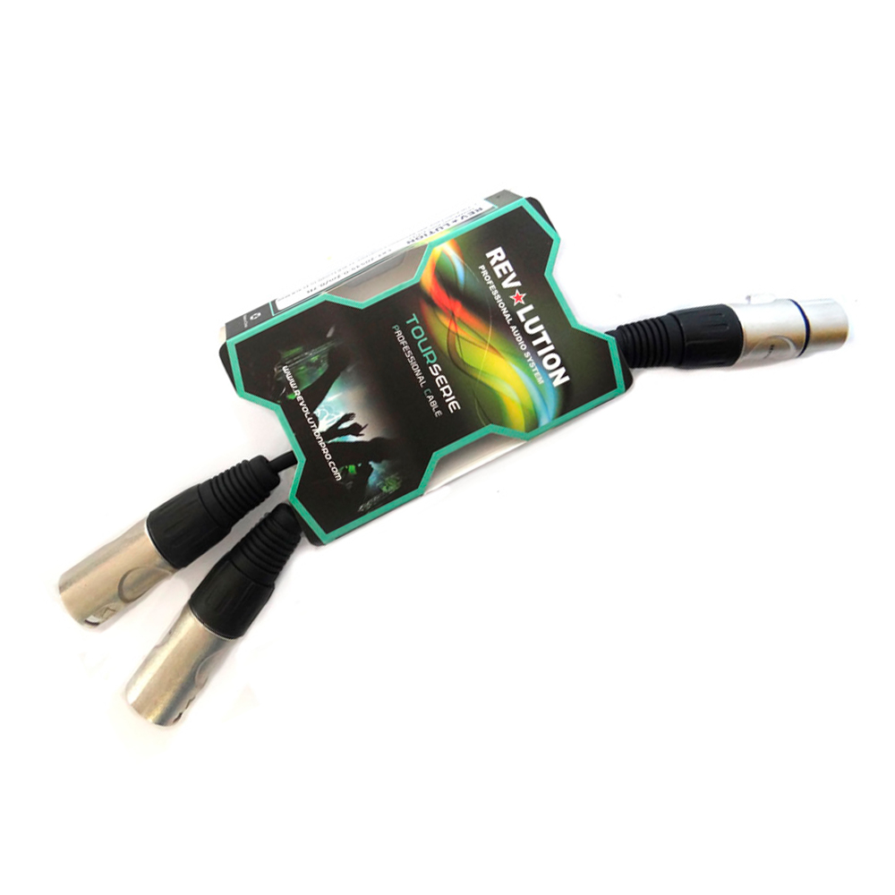Extensión 2 XLR macho a XLR hembra 1ft Revolution - Imagen 2