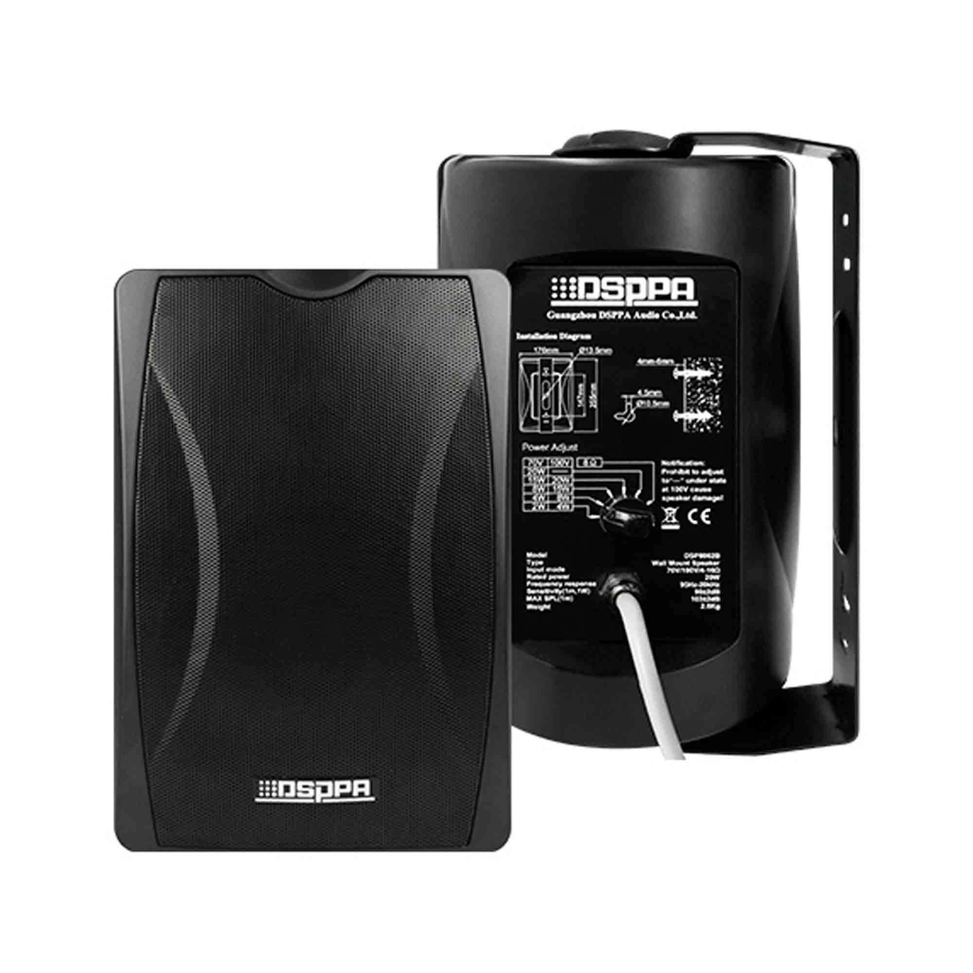 Bocina de pared 5" 30w con transformador 70/100v negro DSPPA