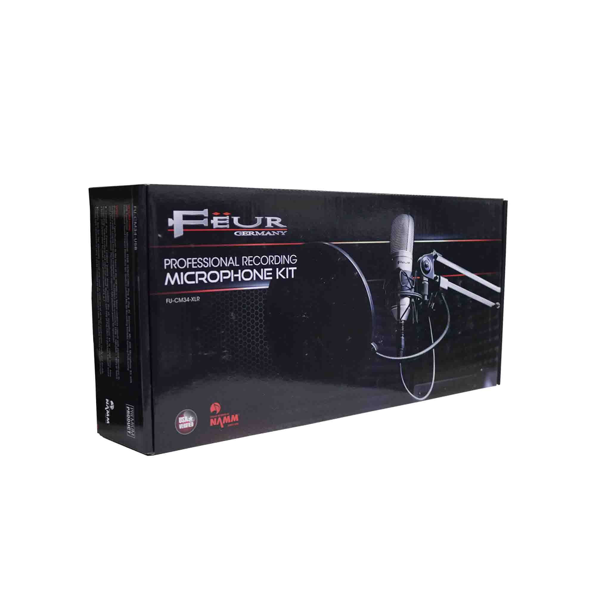 Kit de micrófono de condensador, pedestal, filtro y cables XLR Feur - Imagen 3