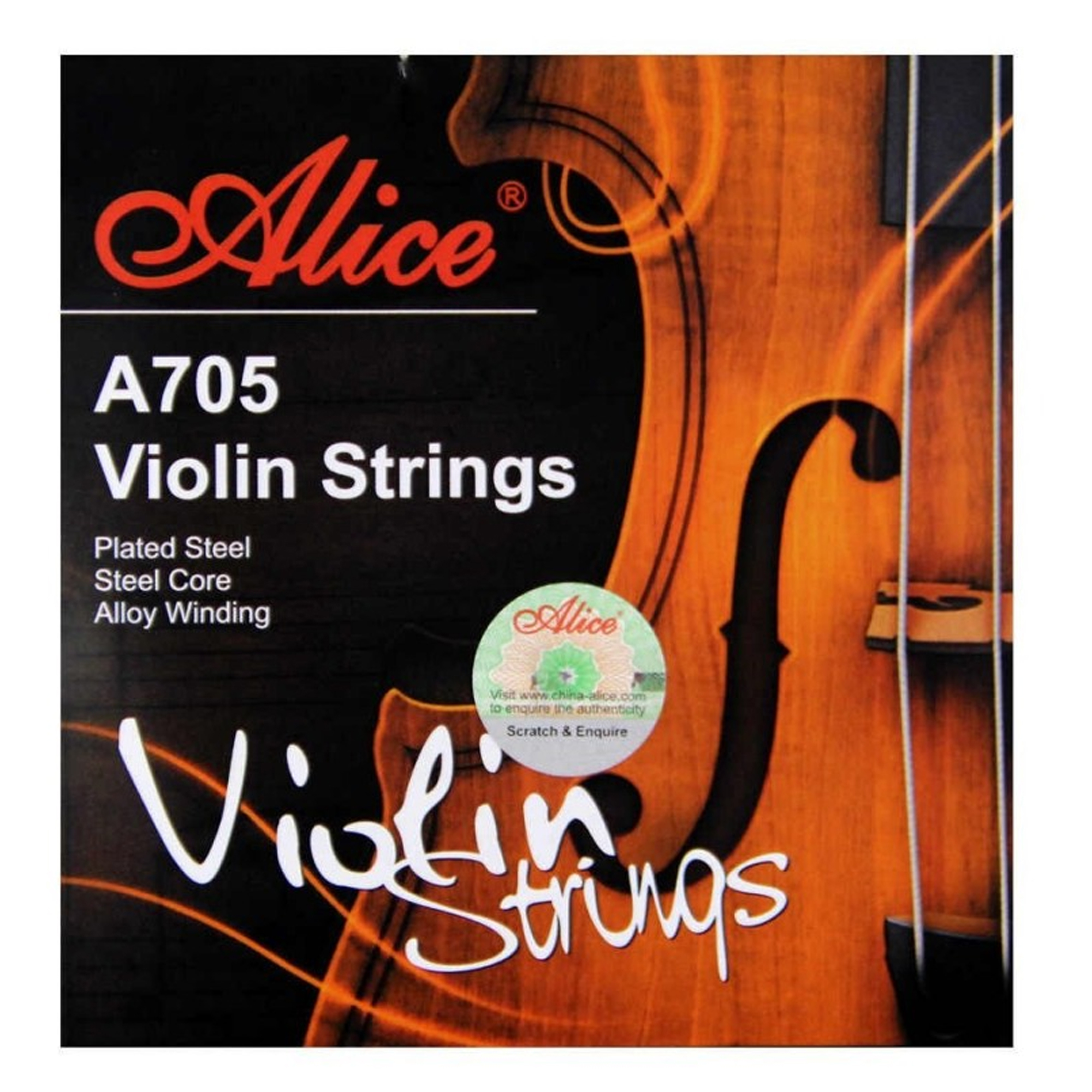Juego de cuerdas para violín Alice