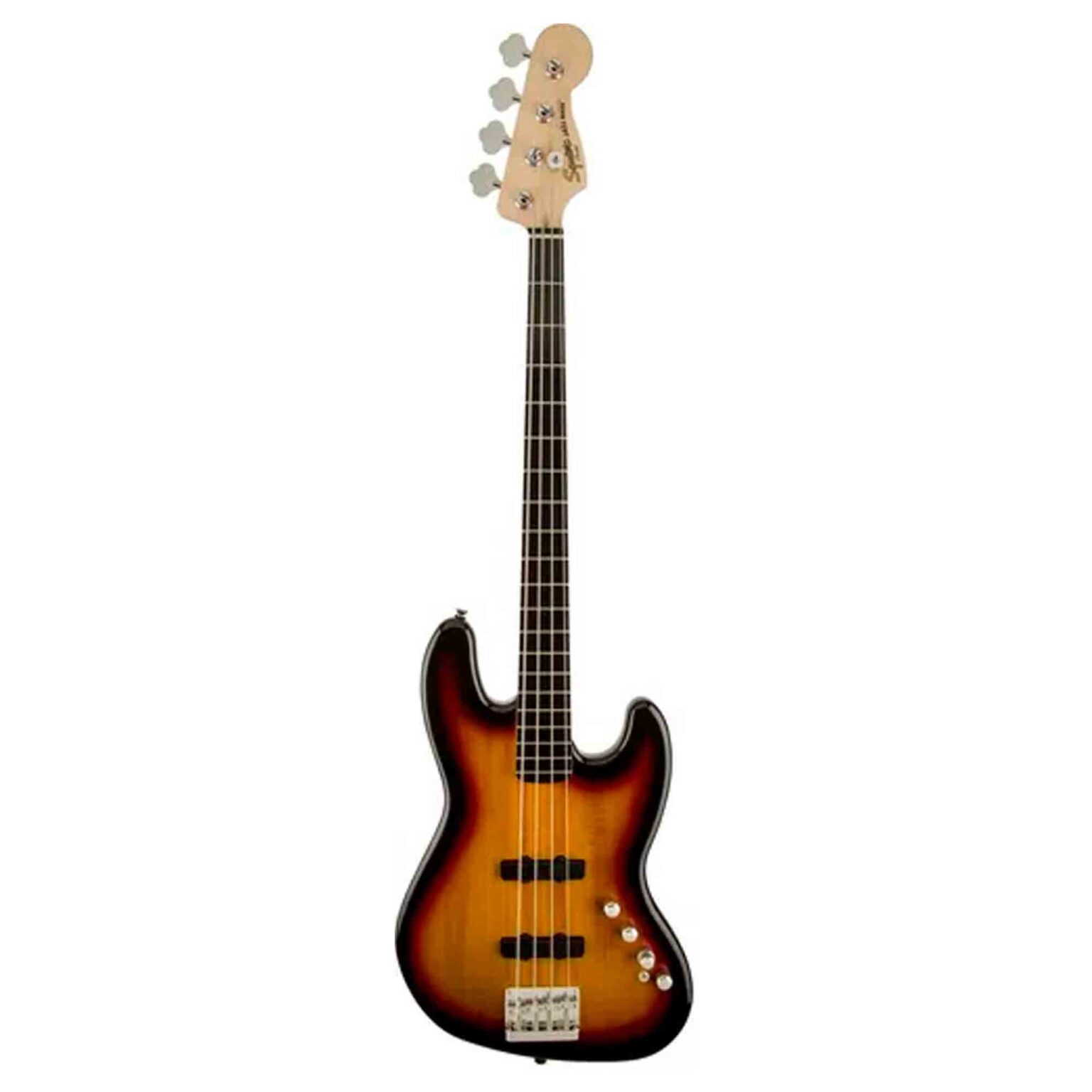 Bajo eléctrico de 4 cuerdas Fender Squier Delux color sunburst ...