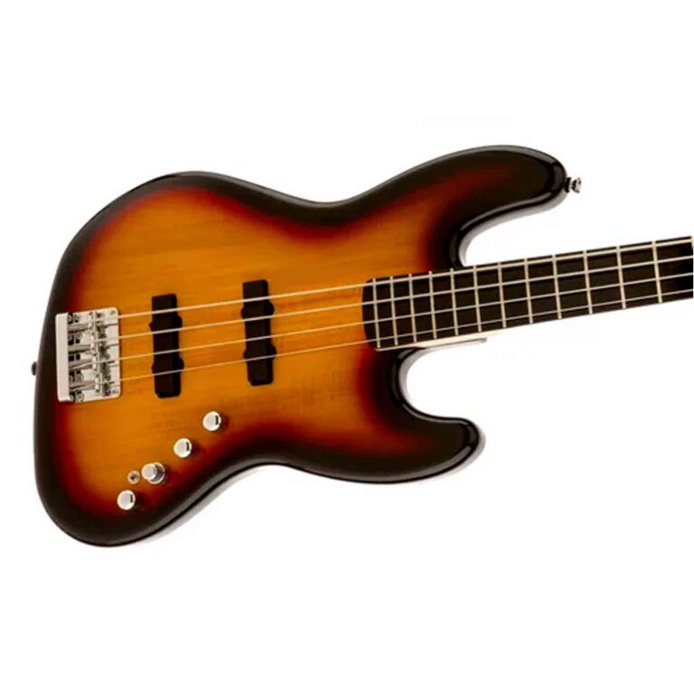 Bajo eléctrico de 4 cuerdas Fender Squier Delux color sunburst ...