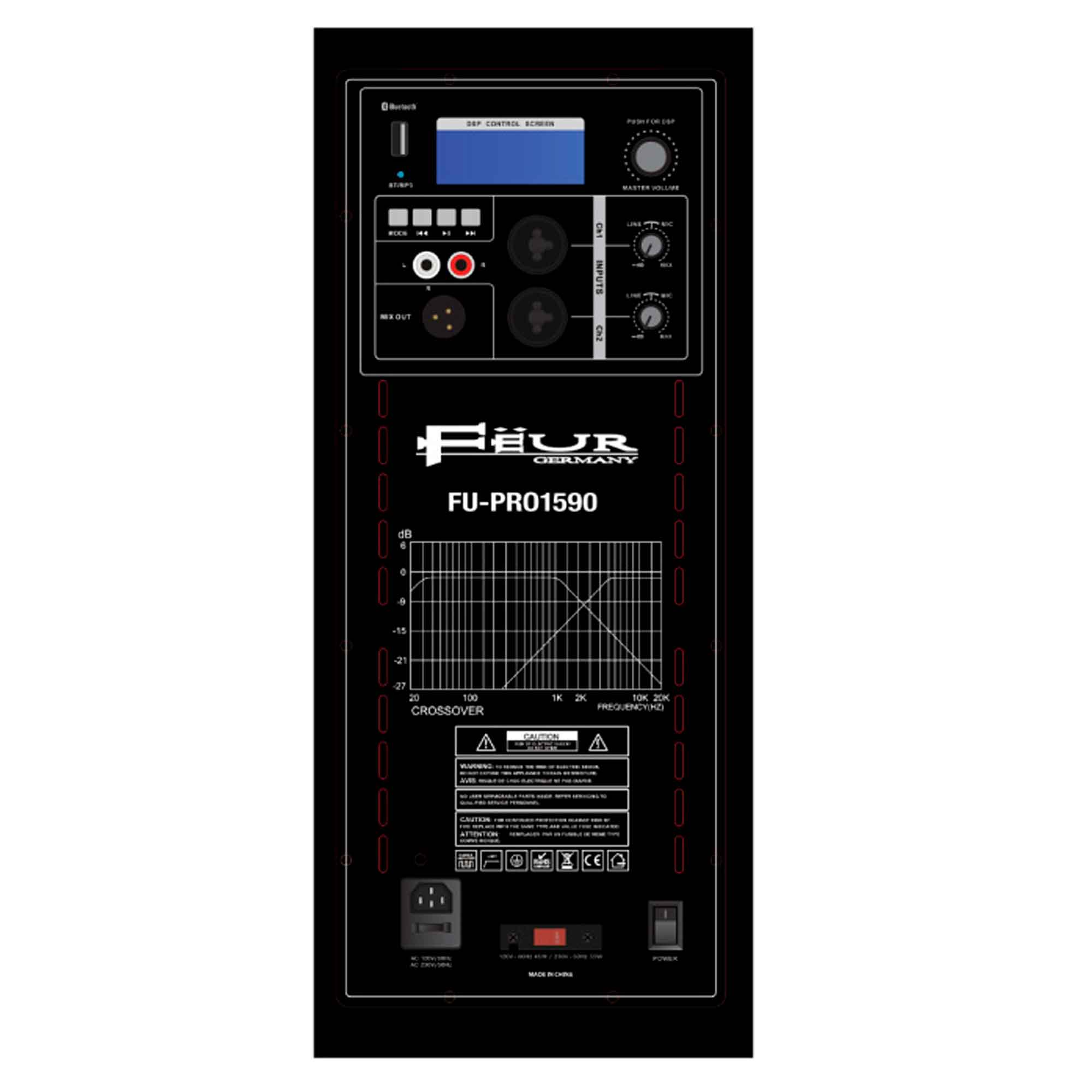Bafle amplificado 15" 1800w con /BT/USB Feur - Imagen 2