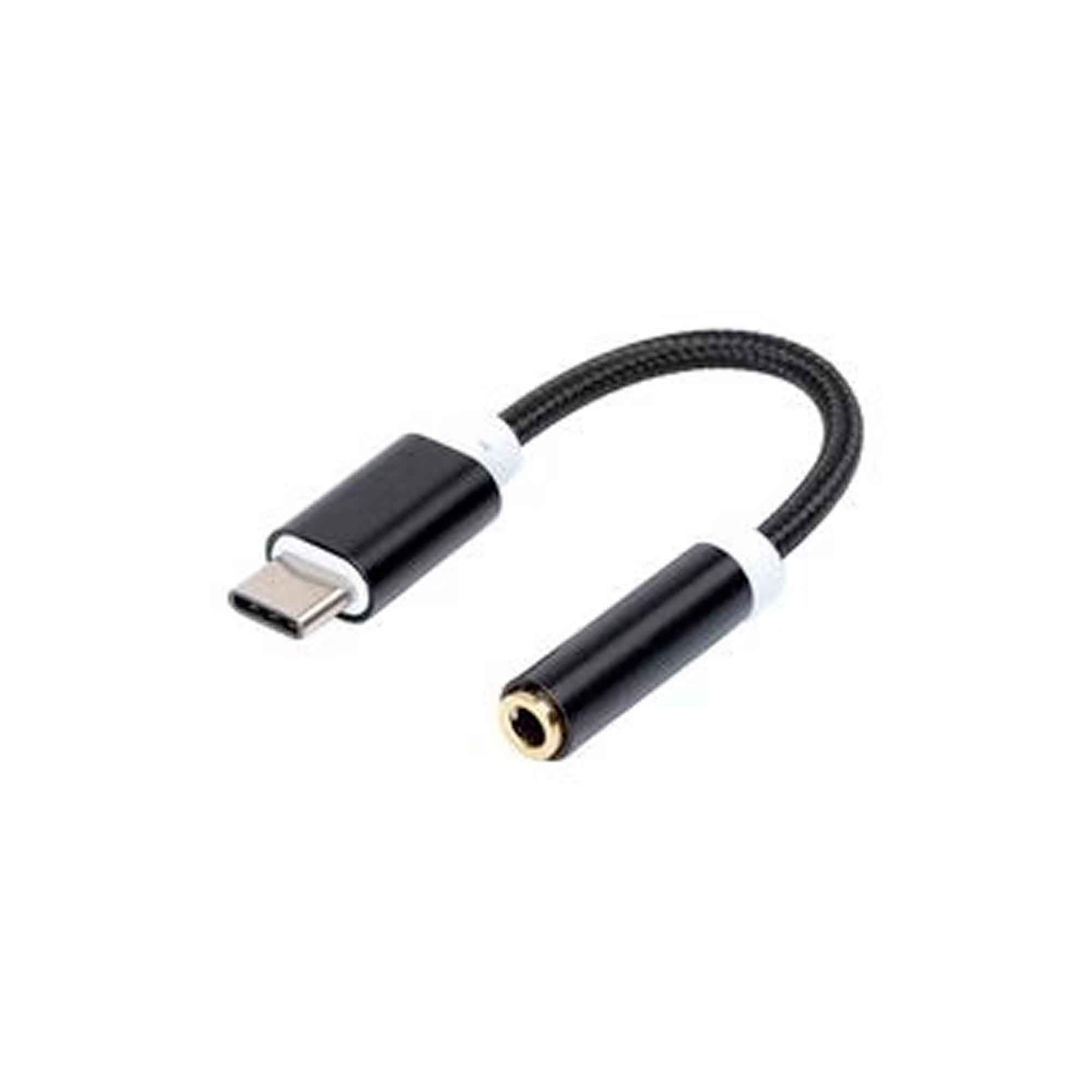 Cable Adaptador USB-C A Auxiliar 3.5 Mm - Para Conectar Móvil A Coche O Altavoces, 3 Pies, Nylon