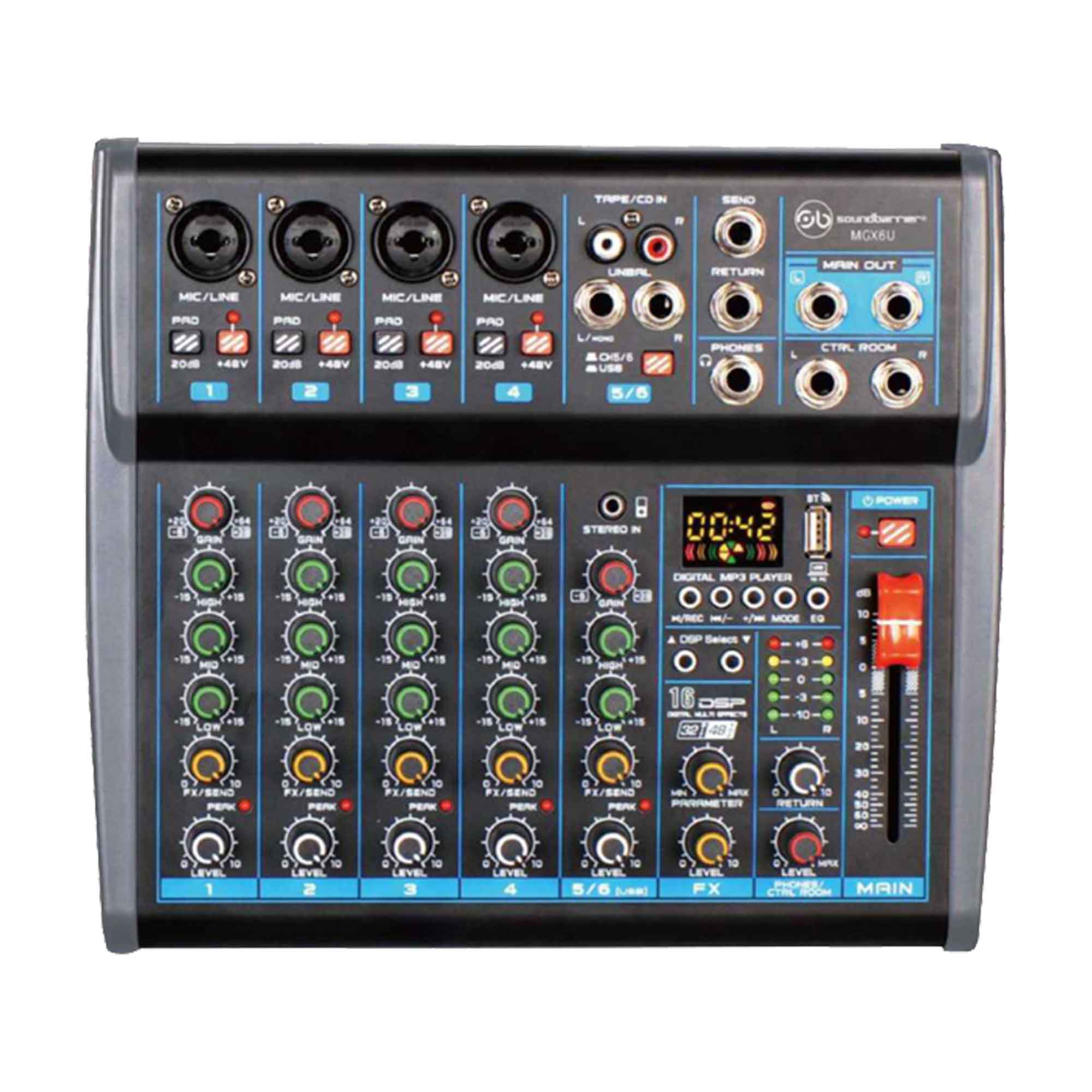 Consola pasiva 6 canales C/BT/DSP/MP3/USB Soundbarrier