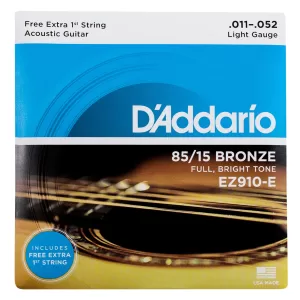 Juego de cuerdas p/guitarra acustica+1st 85/15 bronze .011 / .052 (l) Daddario