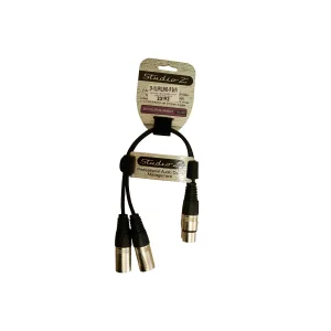 Extensión XLR hembra a 2 XLR macho 1ft STUDIO-Z