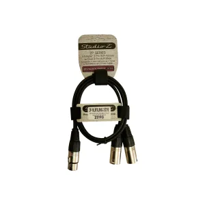 Extensión XLR hembra a 2 XLR macho 3ft STUDIO-Z