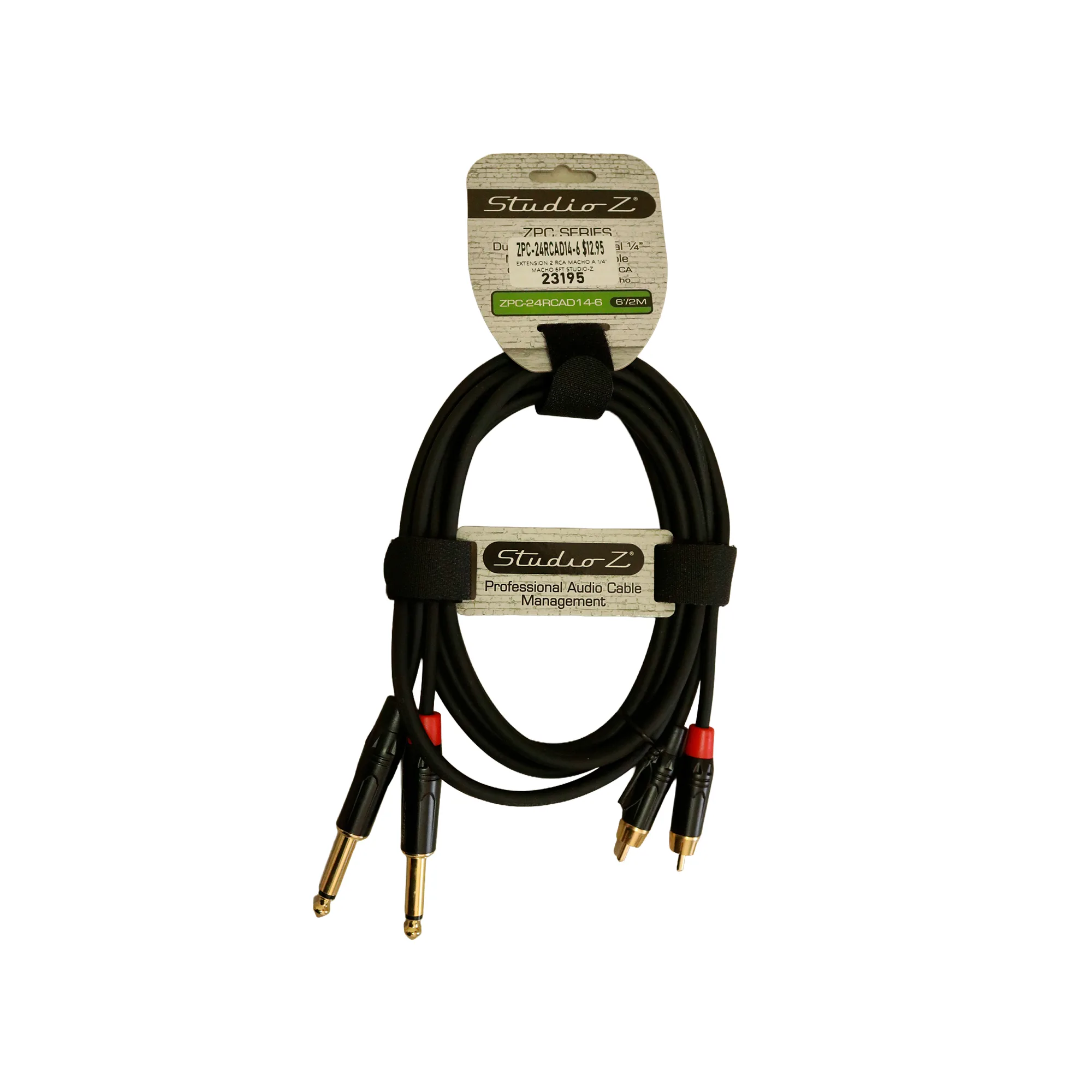 Extensión 2 RCA macho a 1/4" macho 6ft STUDIO-Z