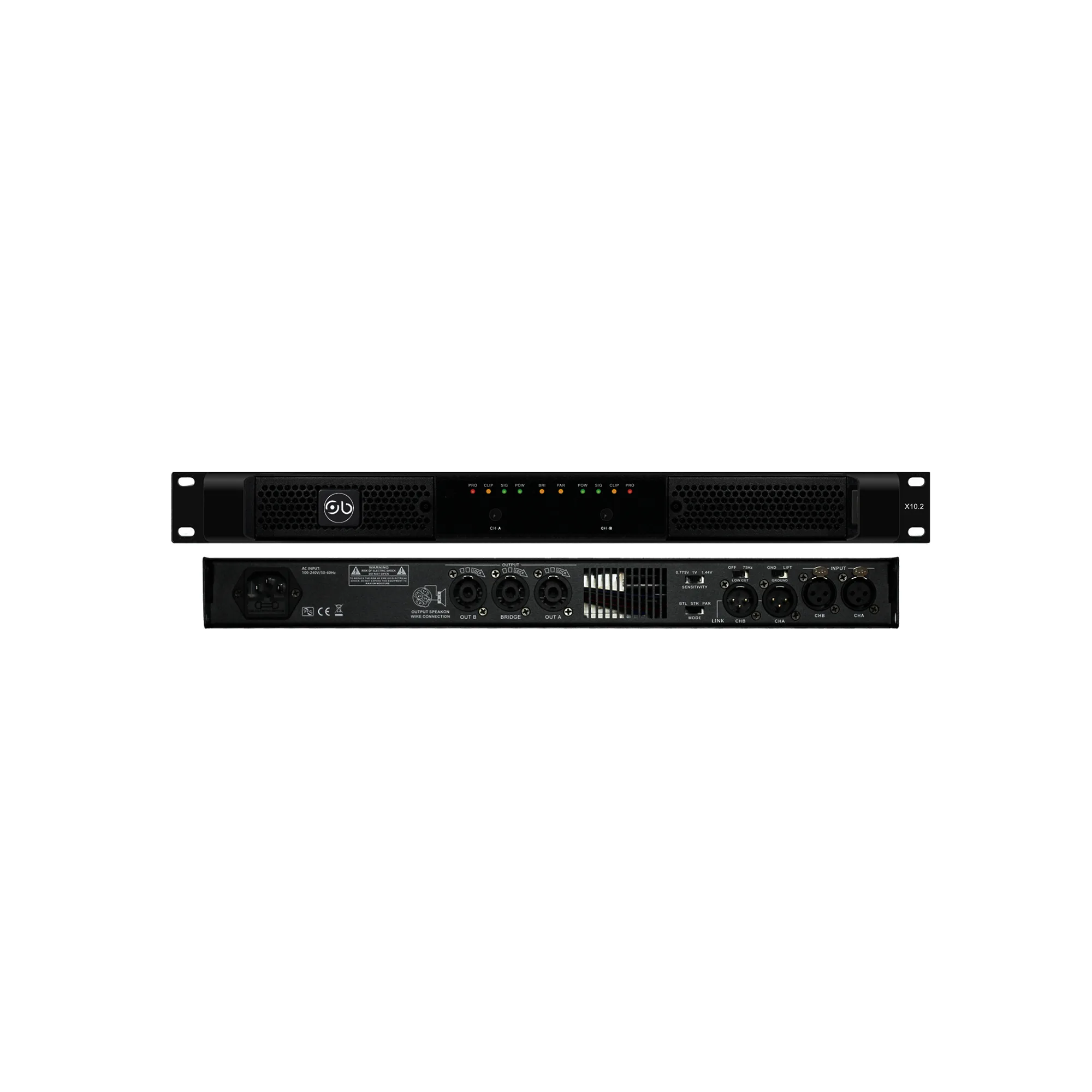 Amplificador de poder 2 ch 1000w clase D SOUNDBARRIER