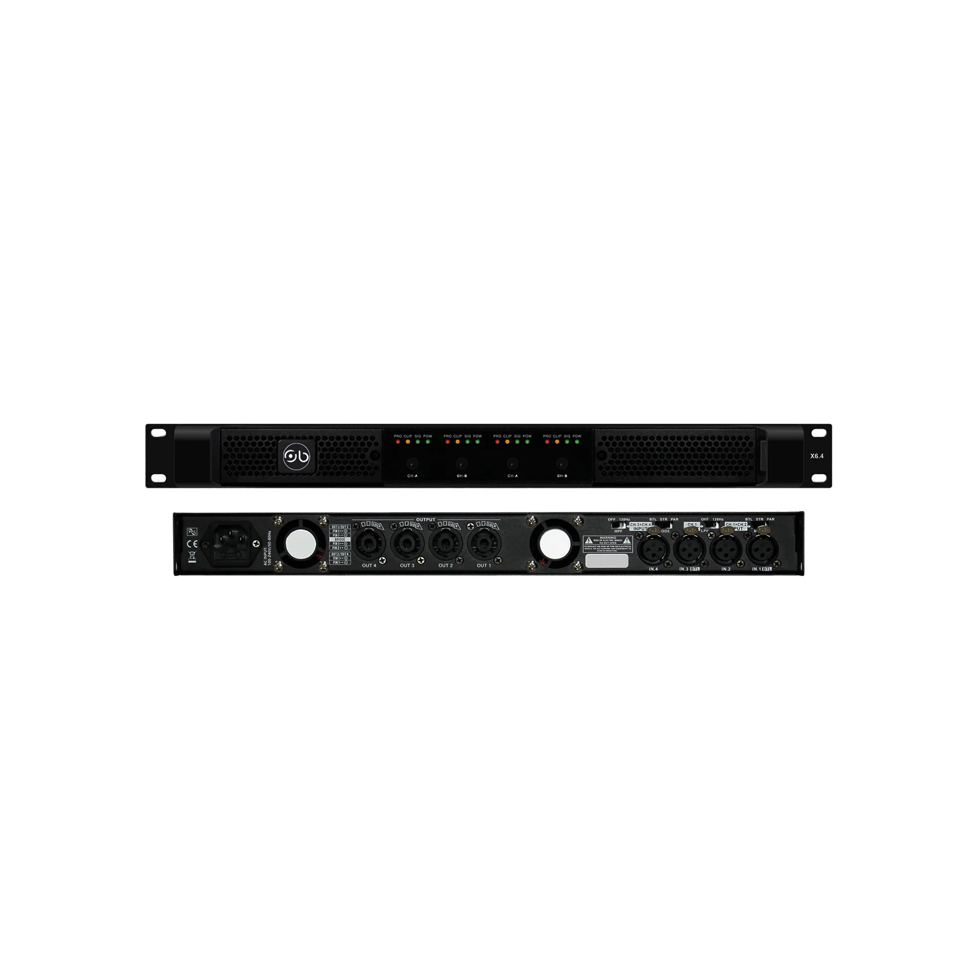 Amplificador de poder 4 ch 600w clase D SOUNDBARRIER